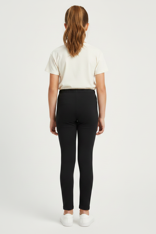 Pantalon Noir Slim Coton Fille Confortable - vue 2