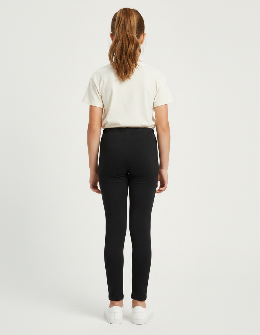 Pantalon Noir Slim Coton Fille Confortable - vue 2