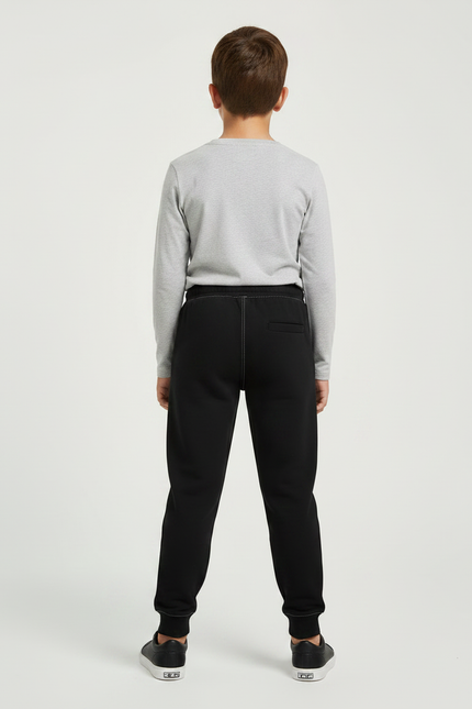 Pantalon Noir Jogging Garçon Confortable Sport Décontracté - Molleton - vue 2