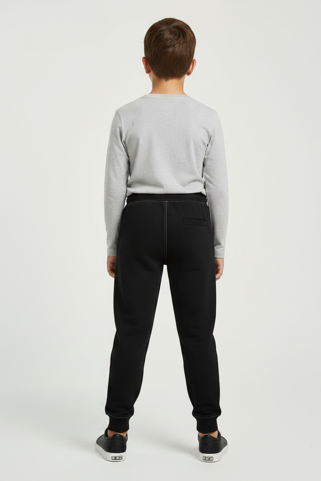 Pantalon Noir Jogging Garçon Confortable Sport Décontracté - Molleton - vue 2