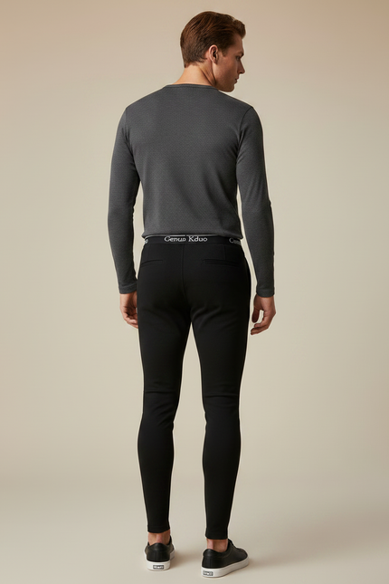 Pantalon Noir Moulant Sport Extensible Homme - Maille - vue 2