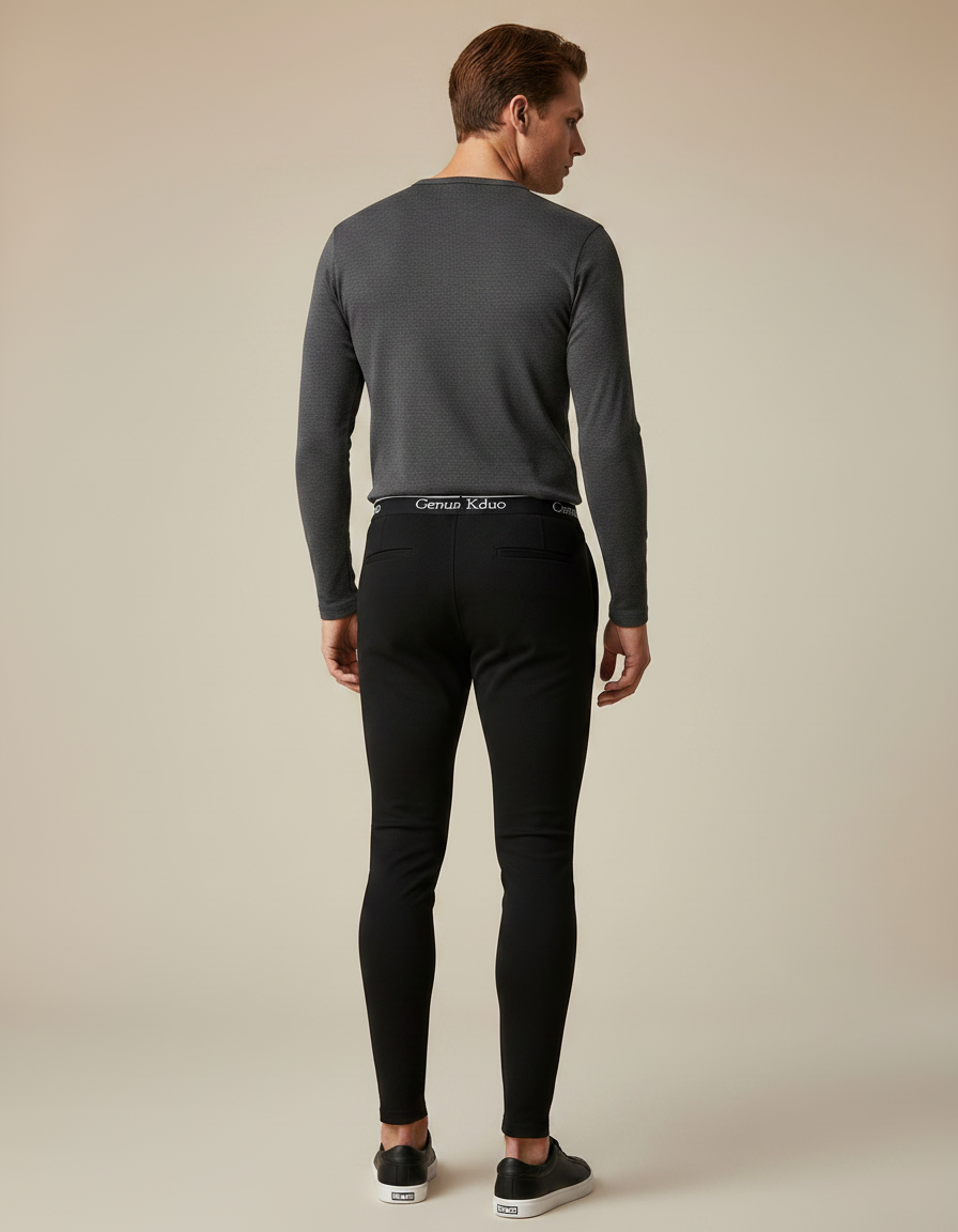 Pantalon Noir Moulant Sport Extensible Homme - Maille - vue 2