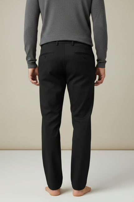 Pantalon Noir Droit Habillé Élégant Homme - Polyester - vue 2