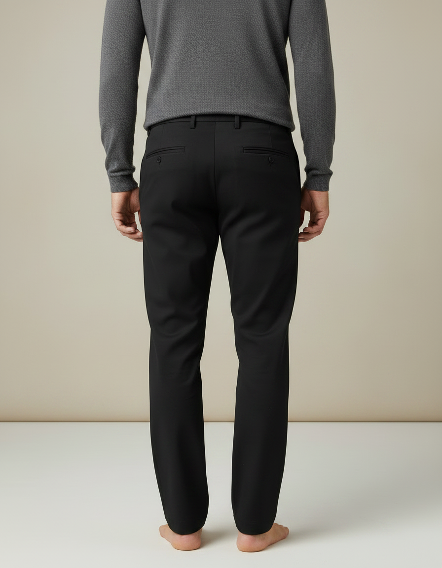 Pantalon Noir Droit Habillé Élégant Homme - Polyester - vue 2