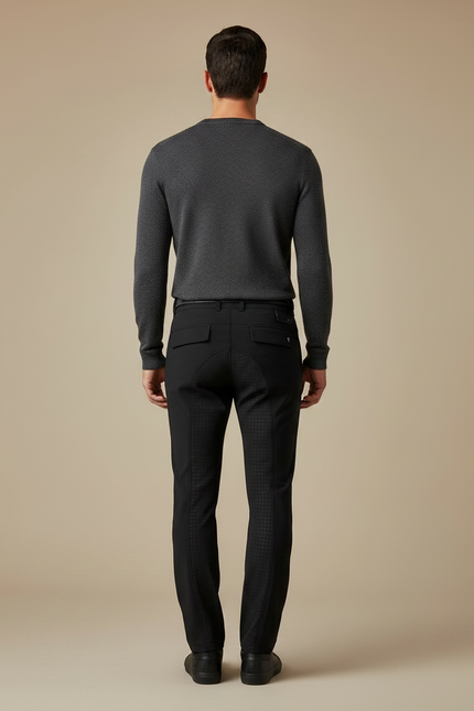 Pantalon Noir Homme Équitation Sport Ajusté Technique - Polyester - vue 2