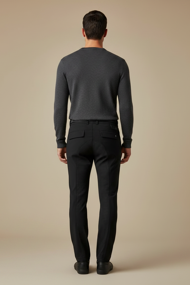 Pantalon Noir Homme Équitation Sport Ajusté Technique - Polyester - vue 2