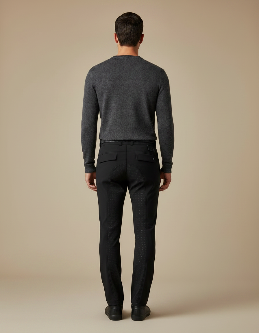 Pantalon Noir Homme Équitation Sport Ajusté Technique - Polyester - vue 2