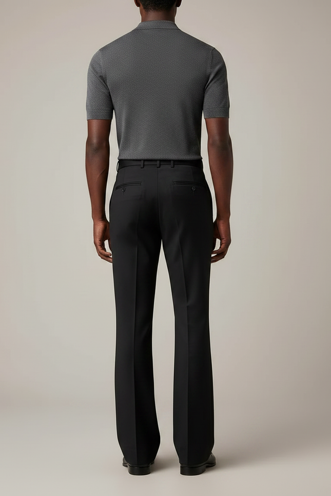 Pantalon Patte D'éléphant Noir Homme - Gabardine - vue 2