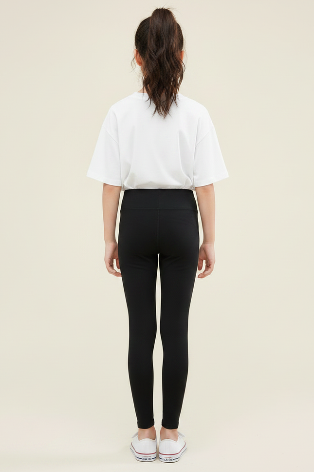 Pantalon Noir Legging Coton Spandex Enfant Sport - vue 2