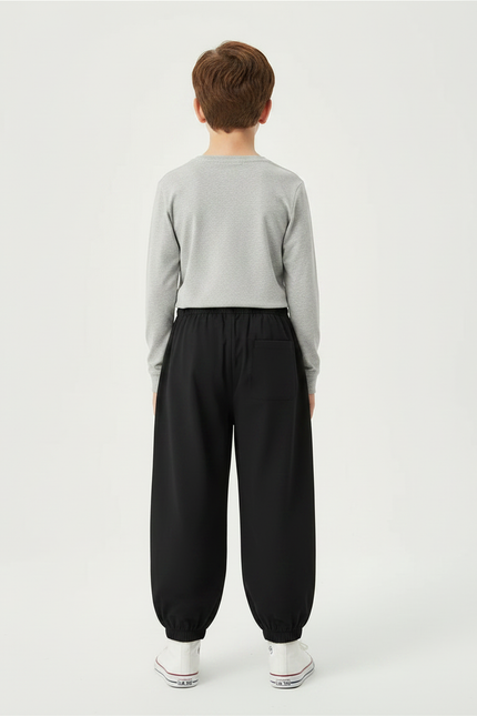 Pantalon Noir Ample Cargo Enfant Décontracté - Polyester - vue 2