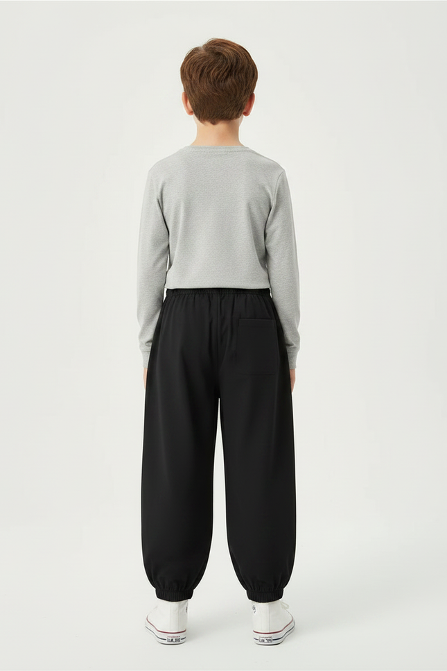 Pantalon Noir Ample Cargo Enfant Décontracté - Polyester - vue 2