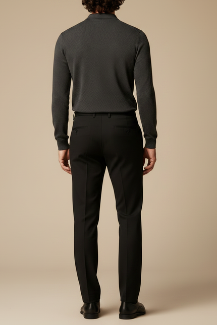 Pantalon Noir Homme Habillé Slim Stretch Élégant - Gabardine - vue 2