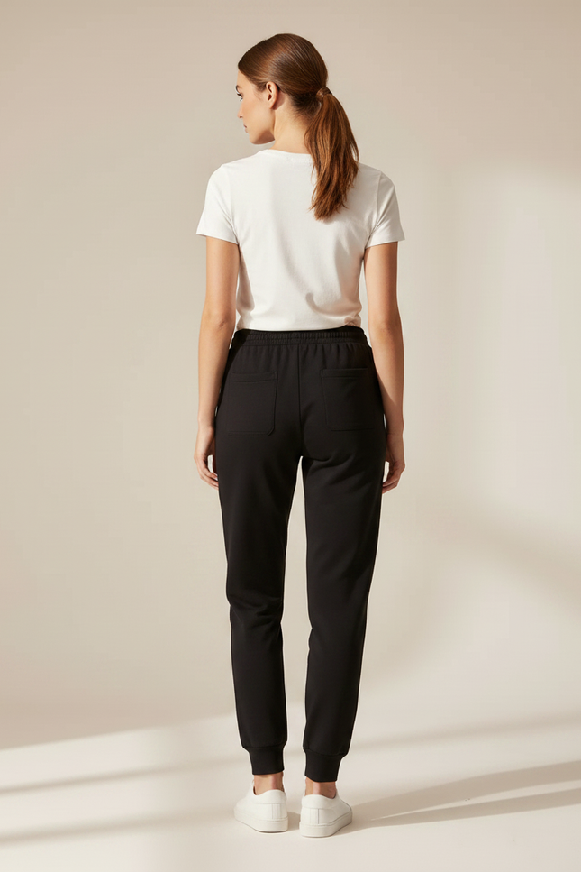 Pantalon Noir Jogging Molletonné Sport Décontracté PARIS - vue 2