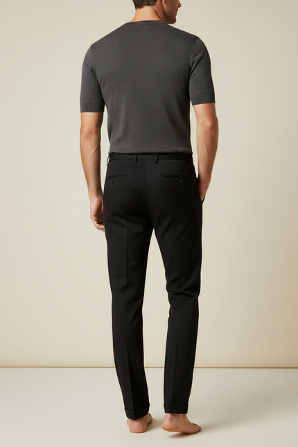 Pantalon Noir Slim Habillé Stretch Business Homme - Polyester - vue 2