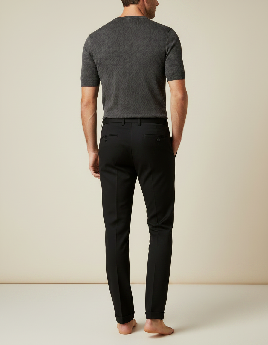 Pantalon Noir Slim Habillé Stretch Business Homme - Polyester - vue 2