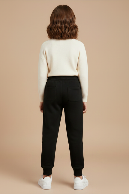 Pantalon Noir Jogging Renne Noël Coton Enfant - Molleton - vue 2
