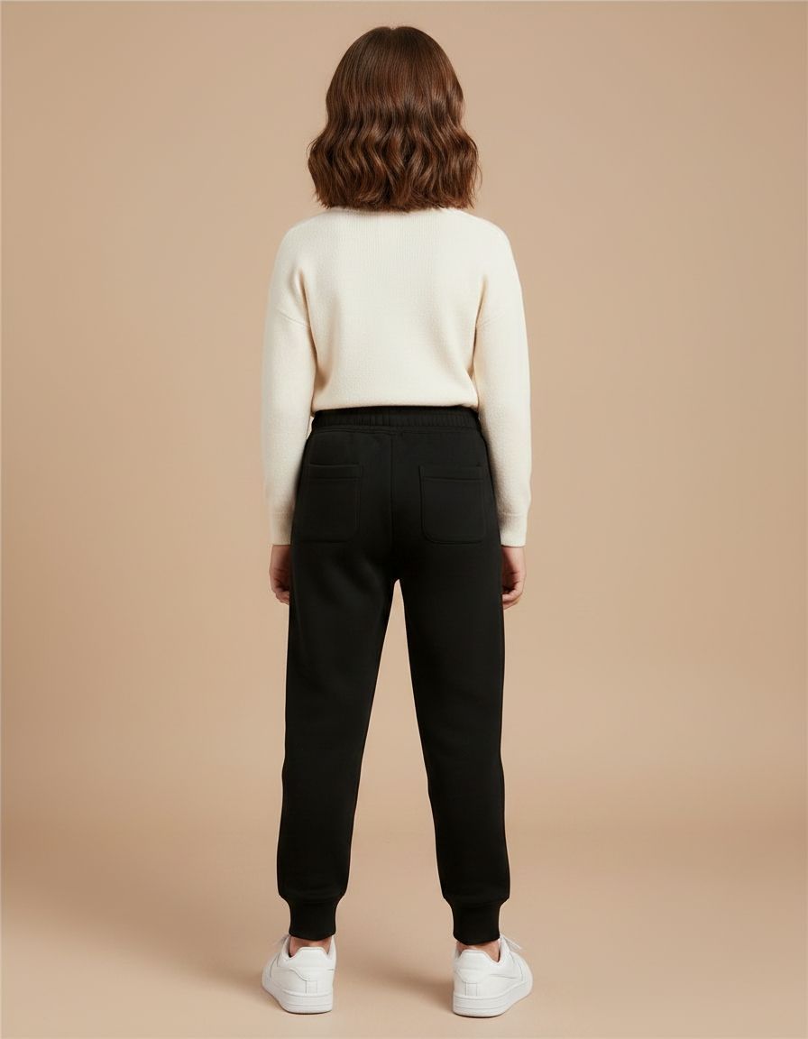 Pantalon Noir Jogging Renne Noël Coton Enfant - Molleton - vue 2