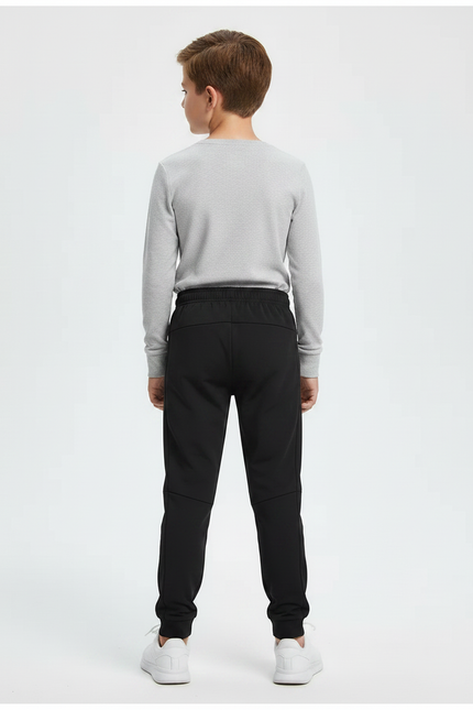 Pantalon Noir Garçon Sport Loisirs Élastique - Polyester - vue 2
