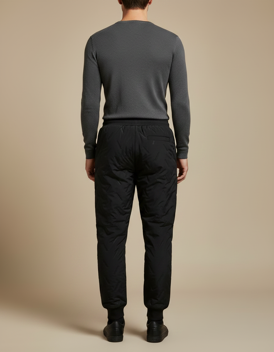 Pantalon Noir Matelassé Homme Sport Hiver - Polyester - vue 2