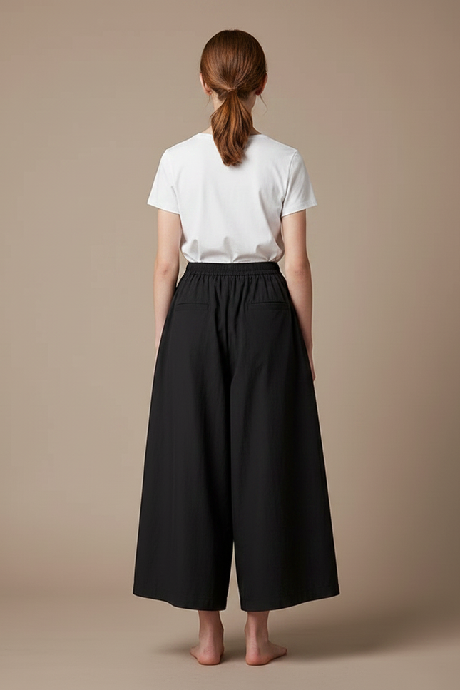 Pantalon Noir Ample Fluide Confortable Femme - Viscose - vue 2