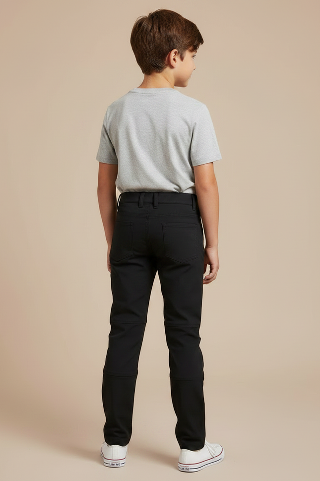 Pantalon Noir Enfant Slim Confortable Décontracté - Polyester - vue 2