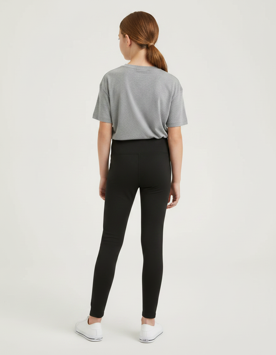 Pantalon Noir Fille Confortable Extensible Sportif Hiver - Polyester - vue 2