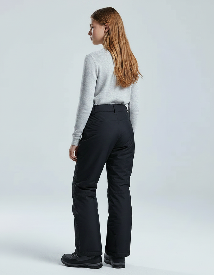 Pantalon Noir Ski Imperméable Enfant Hiver - Polyester - vue 2
