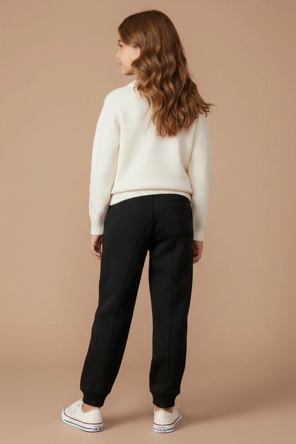 Pantalon Noir Molleton Ample Confortable Enfant - vue 2