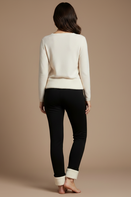 Pantalon Noir Laine - Molleton - vue 2