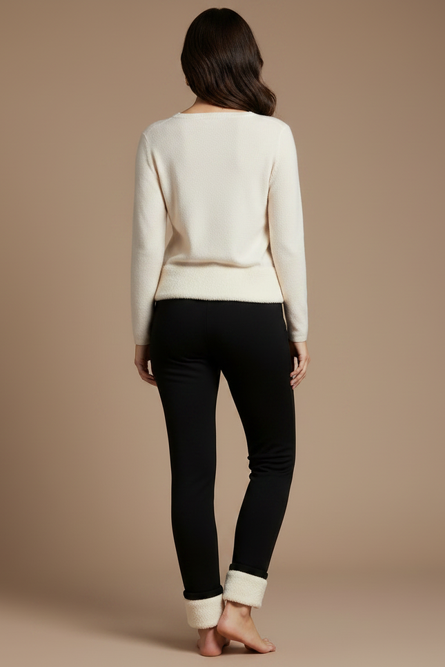 Pantalon Noir Laine - Molleton - vue 2