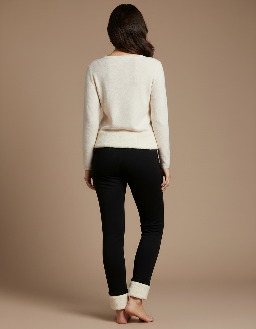 Pantalon Noir Laine - Molleton - vue 2