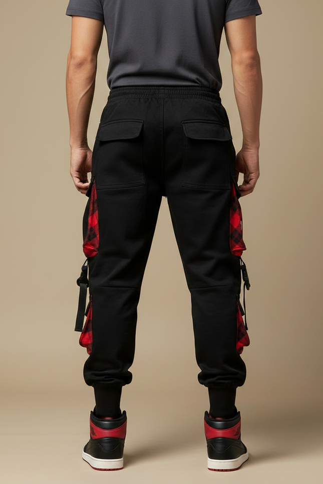 Pantalon Noir Avec Chaine Homme - Molleton - vue 2