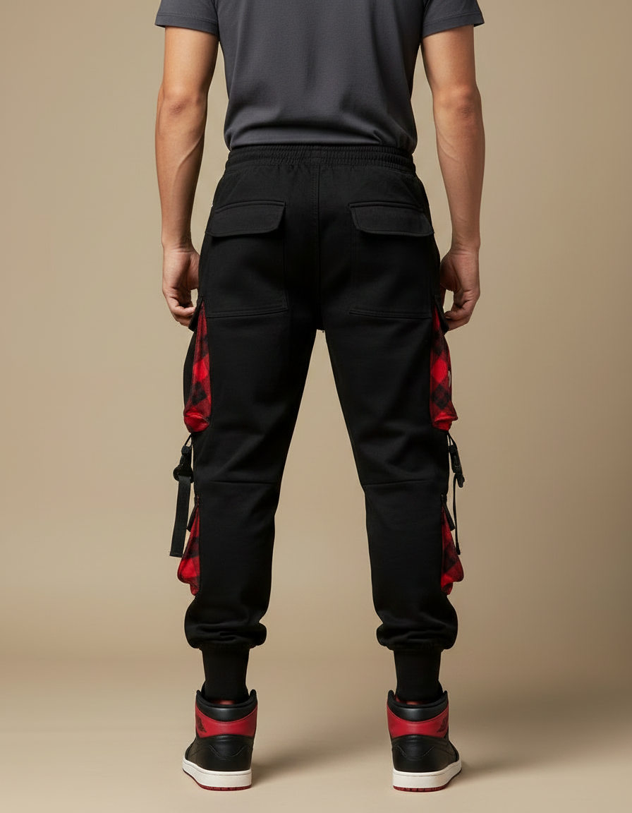 Pantalon Noir Avec Chaine Homme - Molleton - vue 2