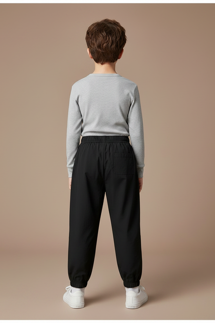 Pantalon Noir Ample Sport Enfant Garçon - Polyester - vue 2