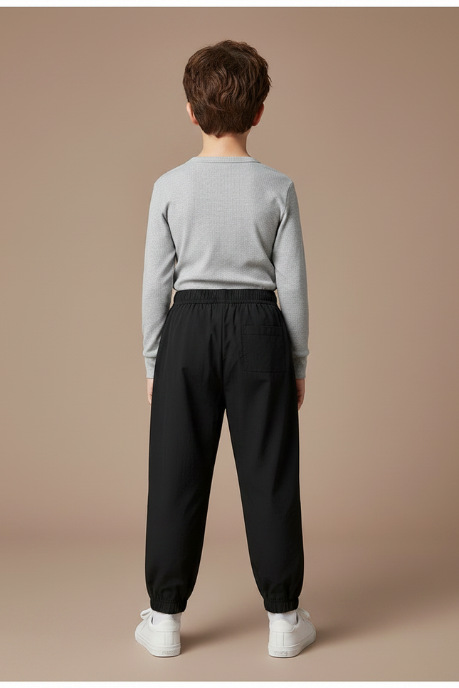 Pantalon Noir Ample Sport Enfant Garçon - Polyester - vue 2