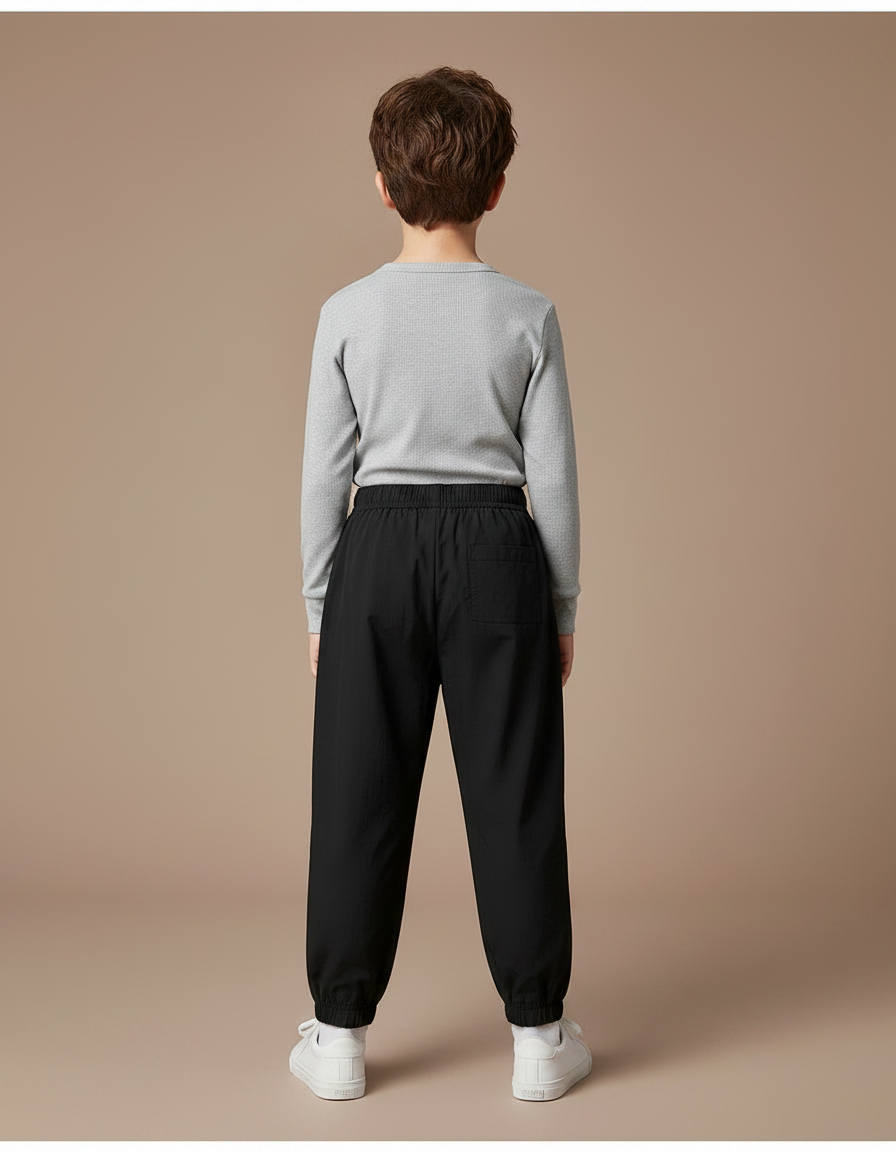 Pantalon Noir Ample Sport Enfant Garçon - Polyester - vue 2