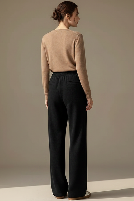 Pantalon Laine Noir Femme - vue 2