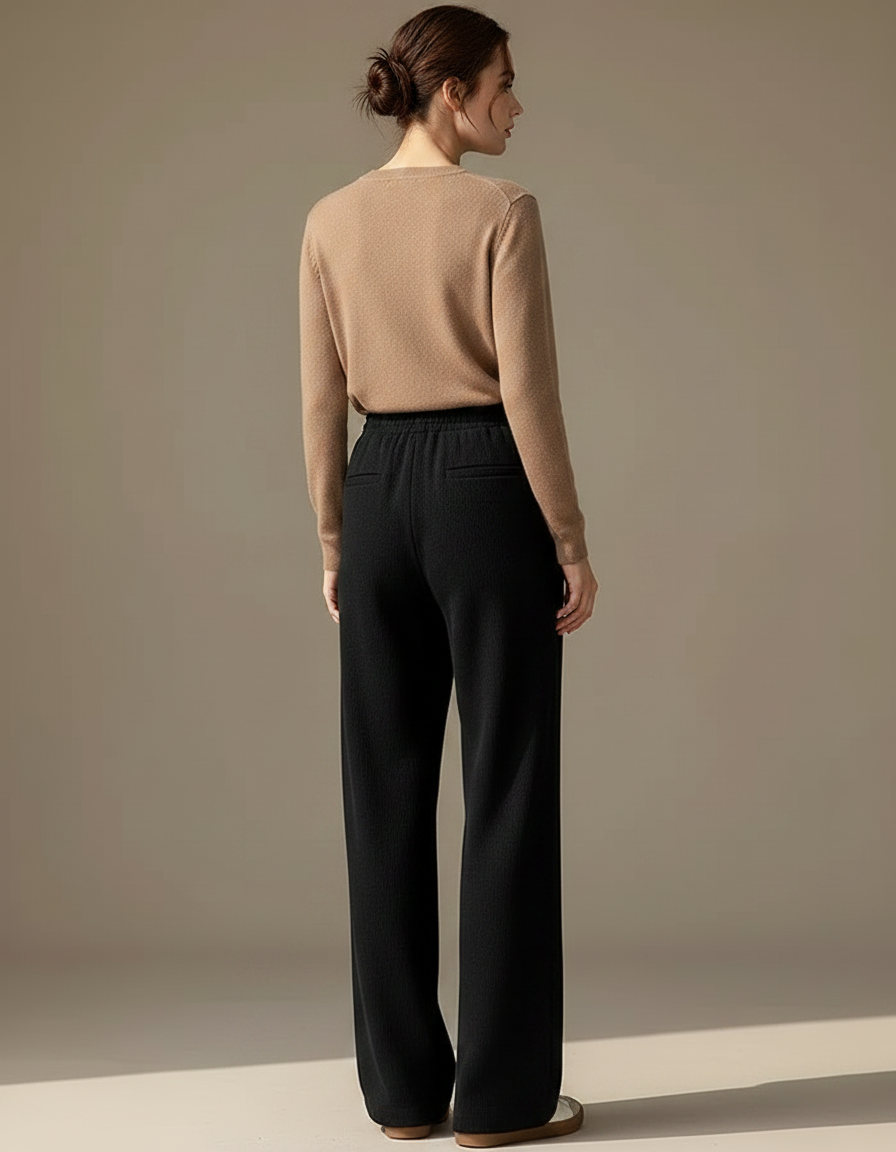 Pantalon Laine Noir Femme - vue 2