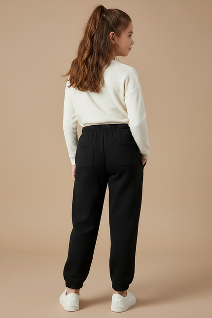 Pantalon Coton Noir - Molleton - vue 2
