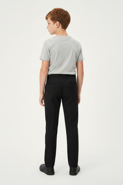Pantalon Noir Droit Garçon Élégant Formel Moderne - Polyester - vue 2