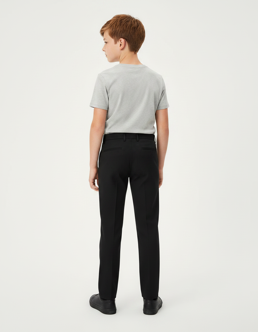 Pantalon Noir Droit Garçon Élégant Formel Moderne - Polyester - vue 2