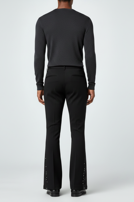 Pantalon A Sequin Noir - Polyester - vue 2