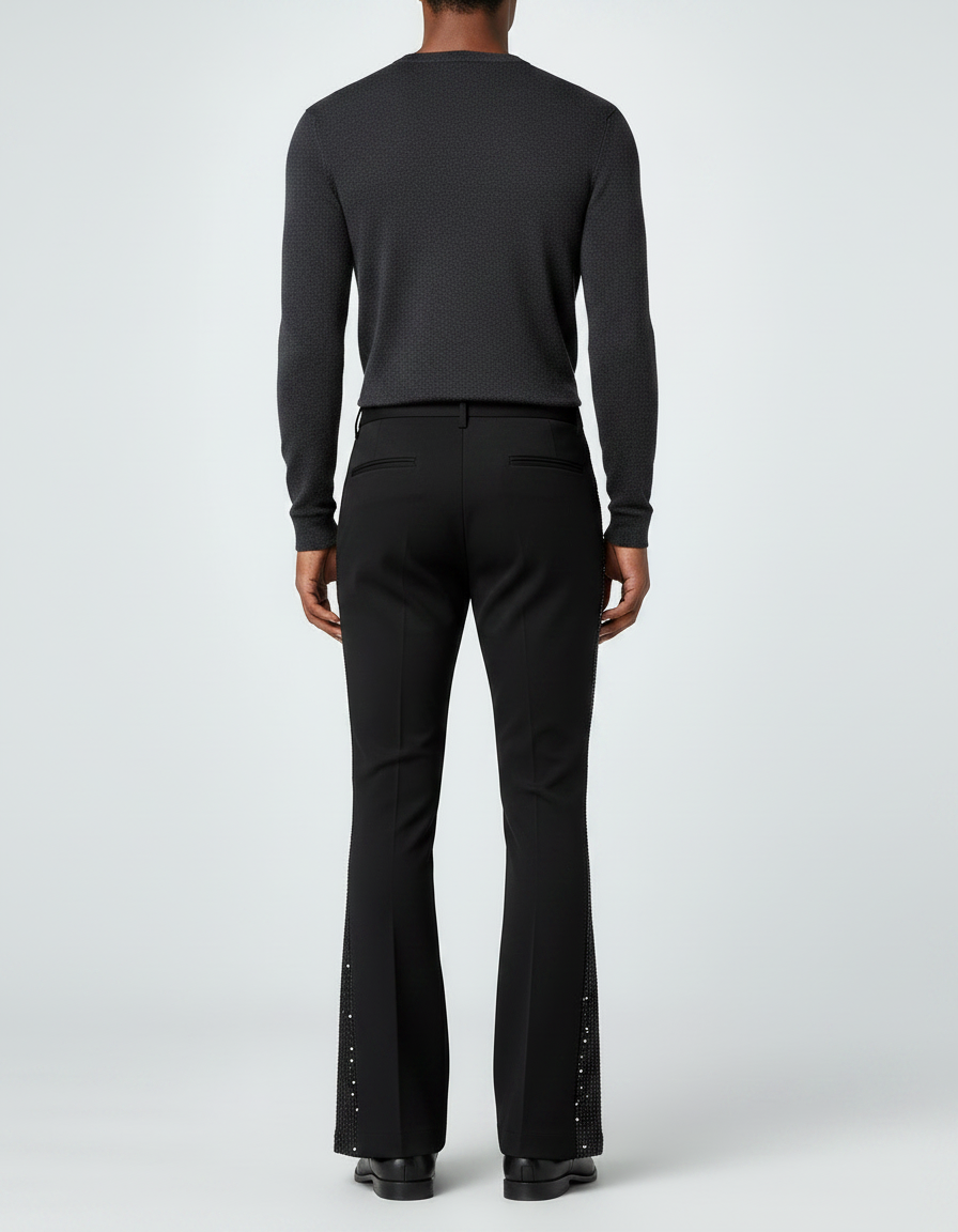 Pantalon A Sequin Noir - Polyester - vue 2