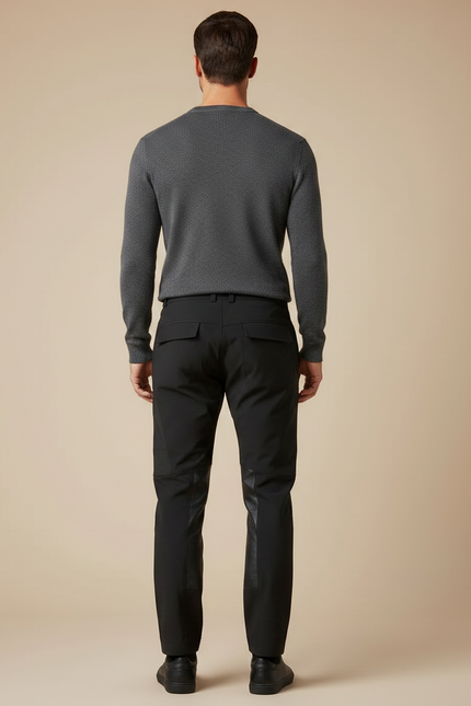 Pantalon Noir Technique Motard Ajusté Homme - Polyester - vue 2