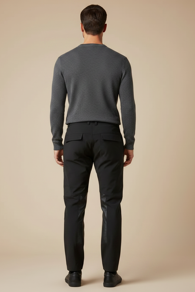 Pantalon Noir Technique Motard Ajusté Homme - Polyester - vue 2