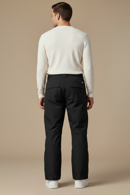 Pantalon Noir Ski Imperméable Coupe Droite Homme - Polyester - vue 2