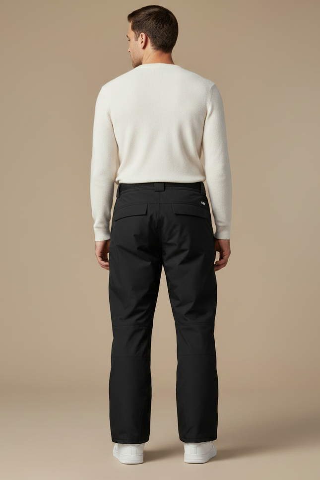 Pantalon Noir Ski Imperméable Coupe Droite Homme - Polyester - vue 2