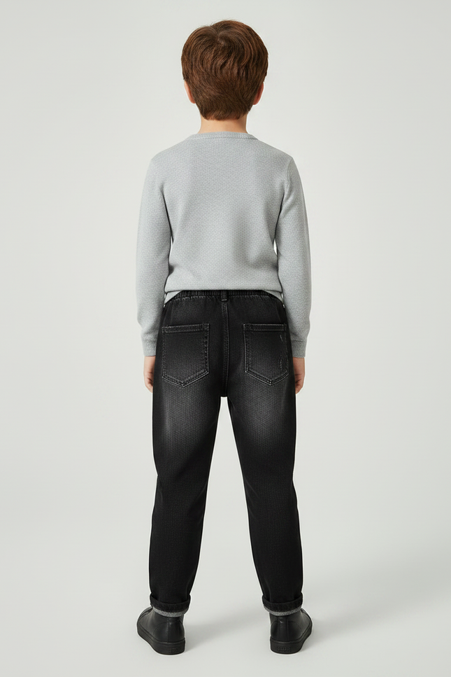Pantalon Noir Déchiré Dégradé Denim Garçon - Jean - vue 2