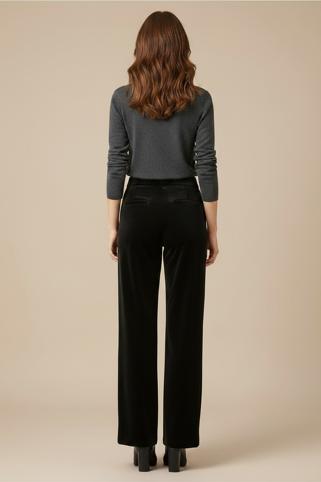 Pantalon Velour Noir Femme - Velours - vue 2