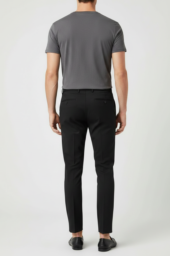 Pantalon Noir Slim Fit Décontracté Homme - Polyester - vue 2